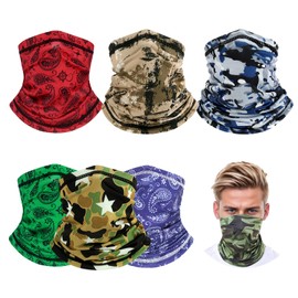 Fgdui 6Pcs Thin Snood Multifunctional Cycling Neck Warmer Lightweight,Breathable,Washable Face Headscarf Suitable for Hiking,Cycling,Fishing,Outdoor Sports and Fitness Windproof Masks