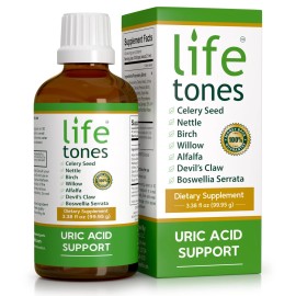 Lifetones Uric Acid Support Liquid Tincture - 3.38 Fl Oz