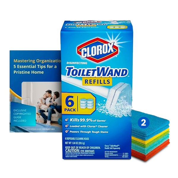 Toilet Bowl Wand Disinfecting Refill Heads 6 Count (2 Pack)