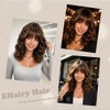 Brown Highlights Wig with Bangs for Women,12 Inch Wavy Bob