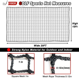 AOLIGEIJS Golf Net,Golf Practice Net,Sports Netting,Sports Practice Barrier Net,Heavy Duty Ball Netting,DIY Ball Net for Golf, Baseball, Hockey, Soccer