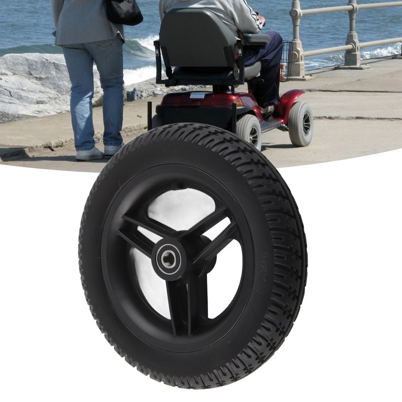 Wheelchair Caster Wheels Electric No Inflation Polyurethane 6001 Bearing Hole
