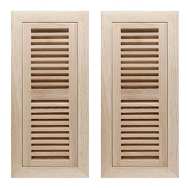 Oak Floor Register for 4x12 Inch Duct Holes - Flush Mount Floor Vent with Metal Damper - White Wooden Vent Covers for Home Floor - 0.8 Inch Thickness - Unfinished - 2PCS
