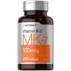 Horbäach Vitamin K2 MK7 100mcg | 250 Softgels | Non-GMO, Gluten Free Supplement