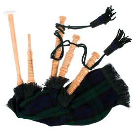 Kids Bagpipe Playable Miniature Bagpipe with Reed In Black Watch Tartan