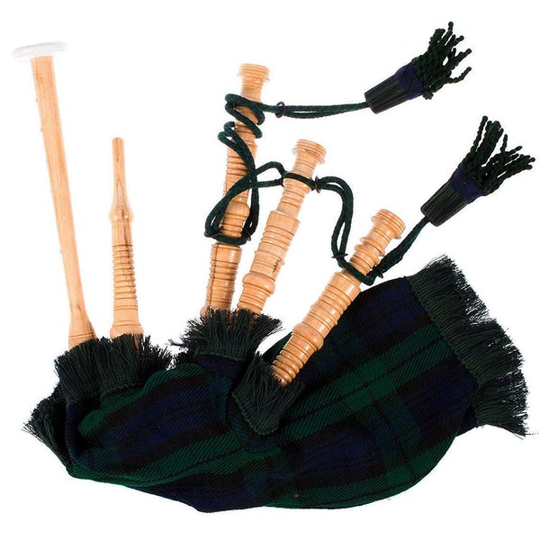 Kids Bagpipe Playable Miniature Bagpipe with Reed In Black Watch