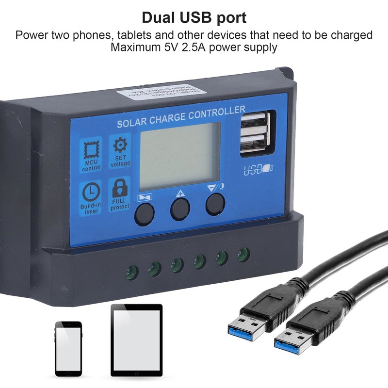 Solar Charge Controller LCD Automatic Identification with 5V Smart 2