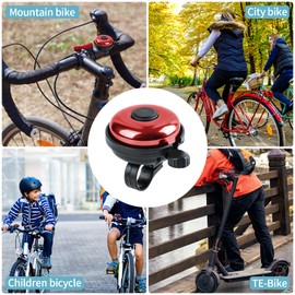 Xthuge Classic Bike Bell, Aluminum Bicycle Bell, Loud Crisp Clear Sound Bicycle Bike Bell for Adults Kids(Red-Right Hand Use)
