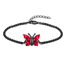Imrsanl Butterfly Cremation Jewelry Urn Bracelet for Ashes Memorial Lockets Pendant Funeral Keepsake Jewelry for Ashes (Black)