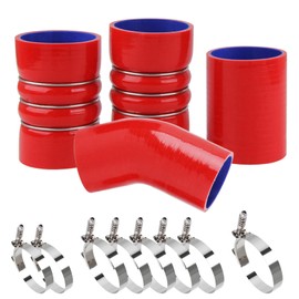 DOCAS Turbo Intercooler Boots Kit with T-Bolt Clamps for Ford F250 F350 6.0L Diesel Powerstroke 2003-2007 - Red and Blue