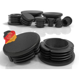 PD Lamellar Plugs Round 60 mm Round Tube End Caps Black Pack of 4