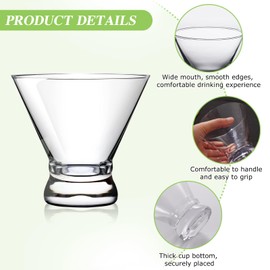 YIK TUNG Set of 4 Glass Dessert Bowls – 7.4oz Stackable Serving Cups for Ice Cream Sundaes, Yogurt Parfaits & Appetizers | Dishwasher Safe & Shatterproof | Home Kitchen, Catering & Holiday Gifts