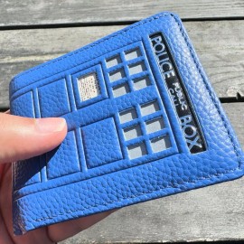 Doctor Who Premium Doctor Who Tardis Bifold Italian Leather interior Silk Lining NEW wallet