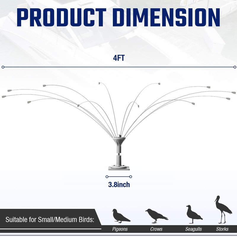 Salcod Bird Deterrent Outdoor 360° Wind-Powered Spinning Device, Stainless Steel