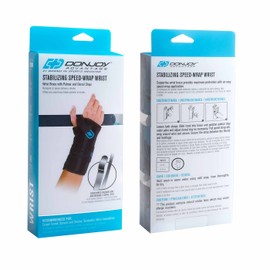 DonJoy DonJoy DA161WB02-BLK-L Stabilizing Speed-Wrap Wrist Brace for Carpal Tunnel, Sprain, Strain, Tendonitis, Instabilities, Palm/Dorsal Stay