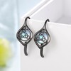 Daixiya Irish Celtic Earrings 925 Sterling Silver Moonstone Black Celtic