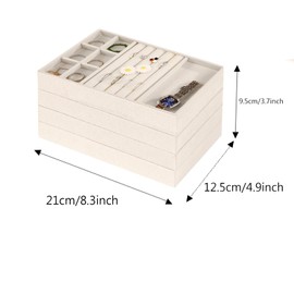 LMSAWK Jewellery Organisers for Jewellery, Drawer Jewellery Box, Jewellery Drawer Organiser Set, for Necklaces, Bracelets, Earrings, Rings, Watches
