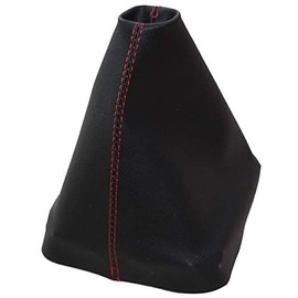 AERZETIX: Gear Stick Gaiter Faux Leather Black with Red Stitching