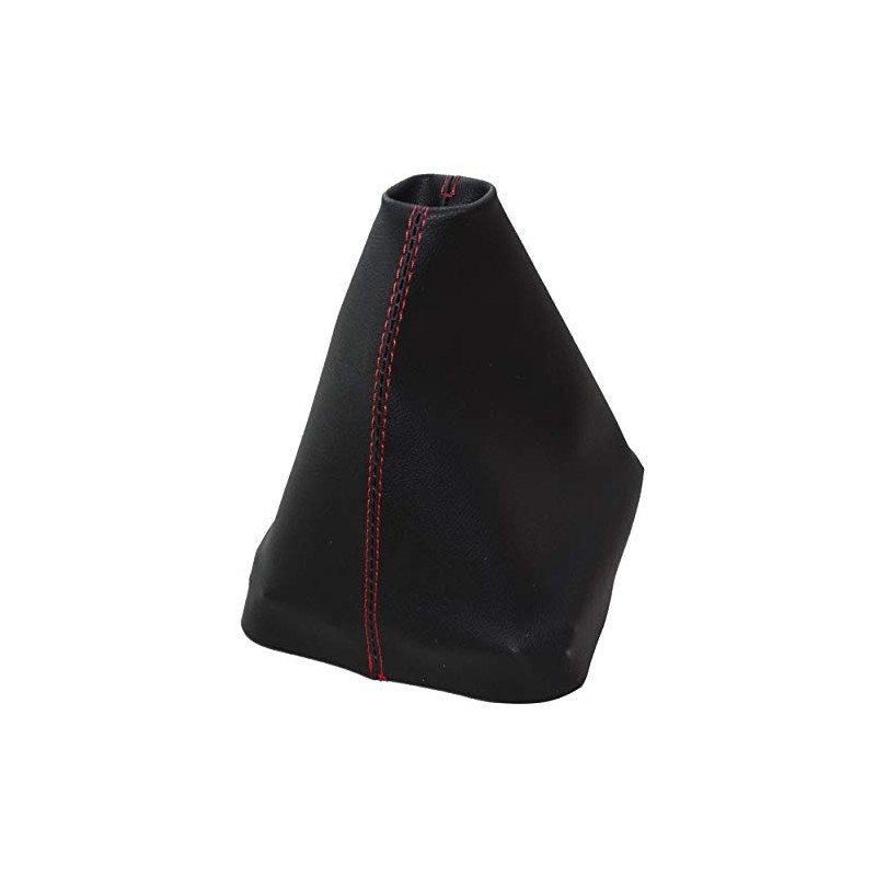 AERZETIX: Gear Stick Gaiter Faux Leather Black with Red Stitching