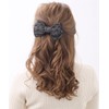 Vingtaine H-556A-BK Grosgrain Ribbon Barrette Hair Accessory Head Dress Black