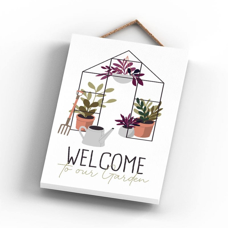 Global Designs Welcome Garden Theme Gift Idea Hanging Plaque
