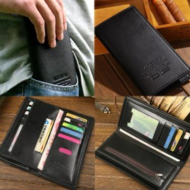 Unbranded Mens Leather Wallet Long Credit Card Holder Bifold Purse Clutch Pocket Checkbook