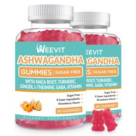 WEEVIT Ashwagandha Gummies, Ashwagandha with Maca Root, L-Theanine, GABA
