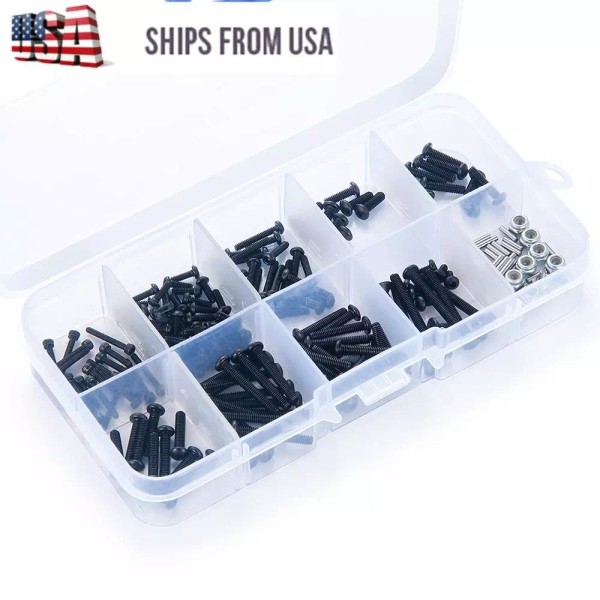Universal 206Pcs/Box Screws Pins Kit Nuts Set For RC Car