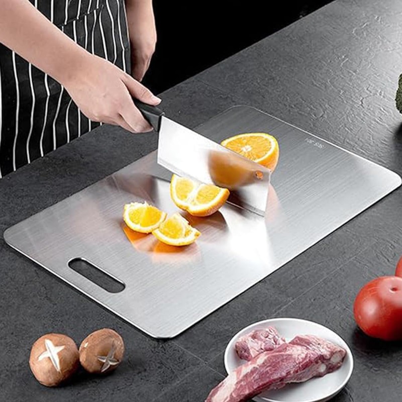 AIMALL Stainless Steel Cutting Board Set, 3 Sizes Anti-Bacterial Double-Sided