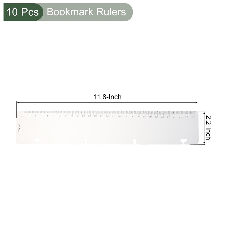 YOKIVE 10 Pcs Snap-in Bookmark Ruler, Page Marker Divider |