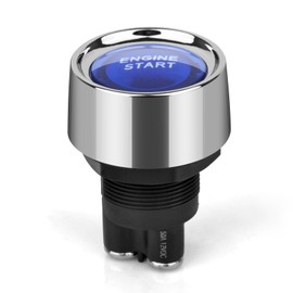 Snlazp The Ignition Switch, Start Switch, Button Switch, 12V DC 50A SPST Switch, Instantaneous Switch, Blue LED, Start Engine Button Switch, Suitable For Car Yacht Modification, With a 2-Year Warranty