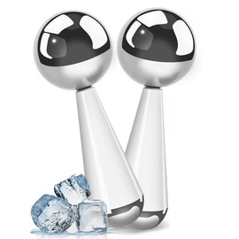 Snblzhef Ice Globes for Face Eyes Massage Ice Ball Ice Roller Stainless Steel Rotating Ice Ball