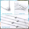 FOCALOOK Silver Initial Anklets for Women, Dainty 925 Sterling Silver