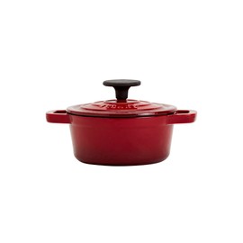 Smith & Clark 1-Quart Enameled Cast Iron Dutch Oven Pot with Lid, Red