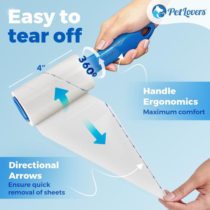 PetLovers Extra Sticky Lint Roller Value Set 270 Sheets for