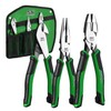SK 3-Piece Pliers Set, 9.5-Inch Linesman, 8-Inch Diagonal & Needle