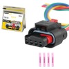 PARSUPPRO 1Pcs 4-Way/Pin Radiator Active Grille Shutter Connector Sensor Socket