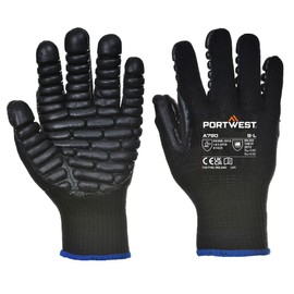 Portwest Anti-Vibrations-Handschuh, Größe: L, Farbe: Schwarz, A790BKRL