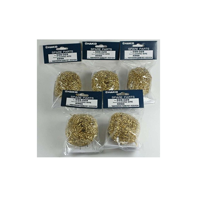 Hakko 599-029 Cleaning Wire for 599B Tip Cleaner, 5 Pack