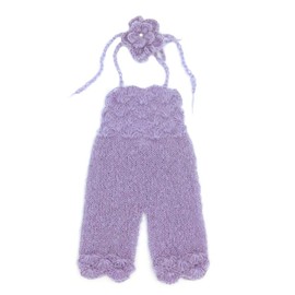 Uposao Newborn Baby Photography Props, Baby Girl Photo Shooting Clothing Photography Props Outfits Baby Photo Costume Photo Shooting Knitting Costume + Flower Headband