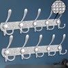 BlackFish Wall Mounted Coat Rack, Shiny Silver Rhinestones Five Heavy