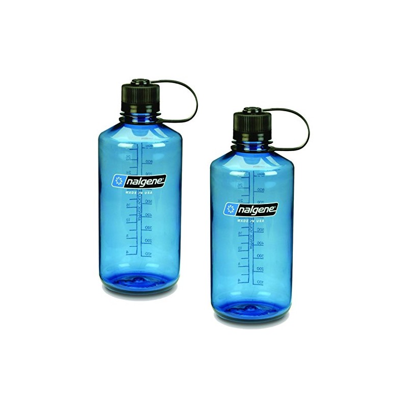 Nalgene 2 x 1L Narrow Mouth Water Bottle (Slate, Blue