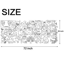 Zoo Giant Coloring Poster Coloring Tablecloth ersatile, 30 x 72 Inches Activity Poster/Table Cover Giant Children's Painted Poster DIY Sea Animal Poster Table Cover Kids Art Crafts Coloring Mat