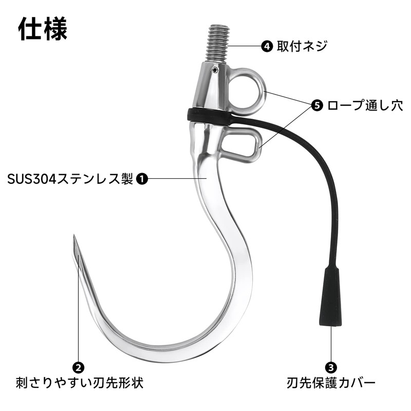 SANLIKE Gaff Large Fishing Gaff Hook, Kue Okamasa, Blue Food,