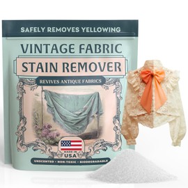 [1lb] Vintage Fabric Stain Remover - Safely Cleans Retro & Antique Textiles - Made in the USA - Gently Removes Yellowing & Tough Stains From Vintage Linens, Quilts, Dresses, Doilies, & more