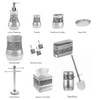 Creative Scents Crackled Glass Countertop Towel Stand, Decorative Silver Fingertip