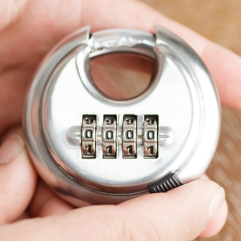 Stainless Steel Password Round Padlock Key 70mm thickened 9, 5mm