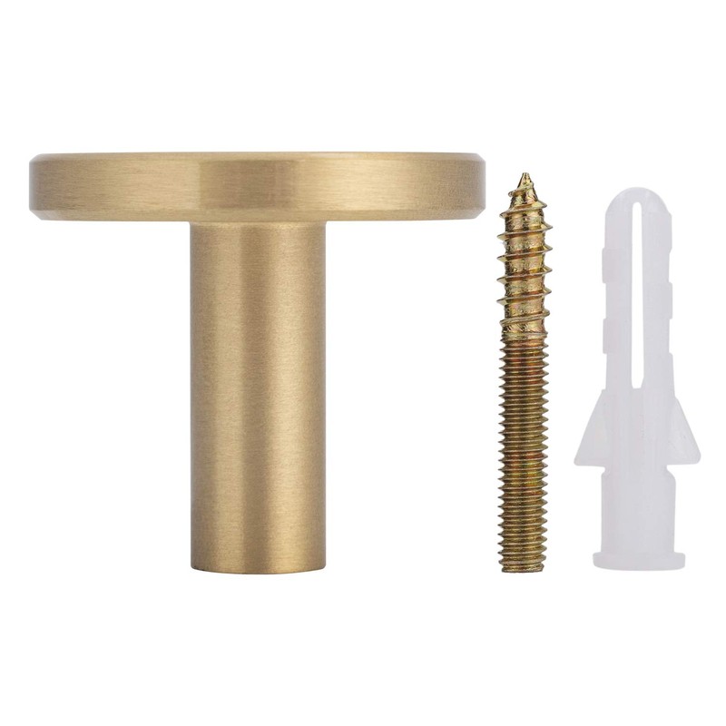 Pack of 4, Brushed Brass Decorative Wall Hooks, 32mm x