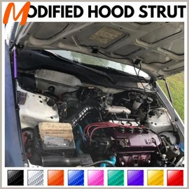 TENKIDOM Carbon Fiber Hood Struts Compatible with Honda Civic EG/EH/EJ Mk5 1991-1995 Lift Supports Shock Bonnet Gas Dampers Springs Kit No-Drill Bolt-on