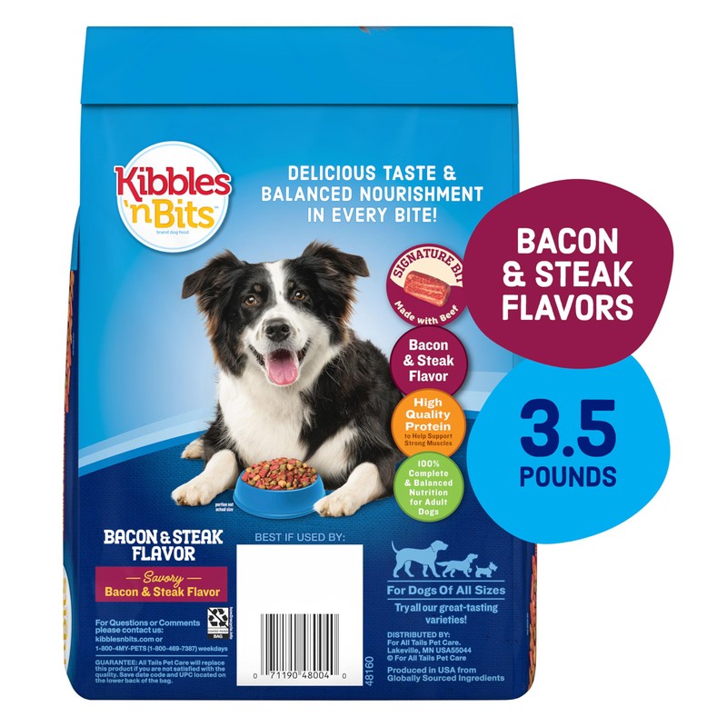 Kibbles 'n Bits Dry Dog Food, Savory Bacon & Steak